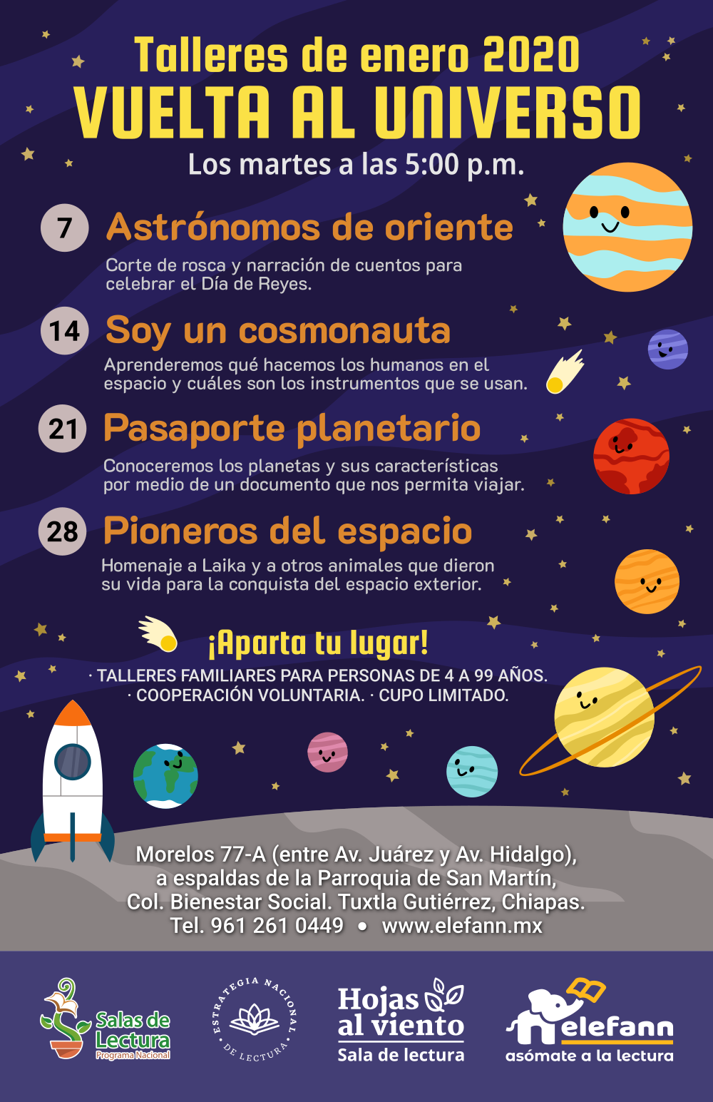Vuelta al universo – Talleres de enero 2020